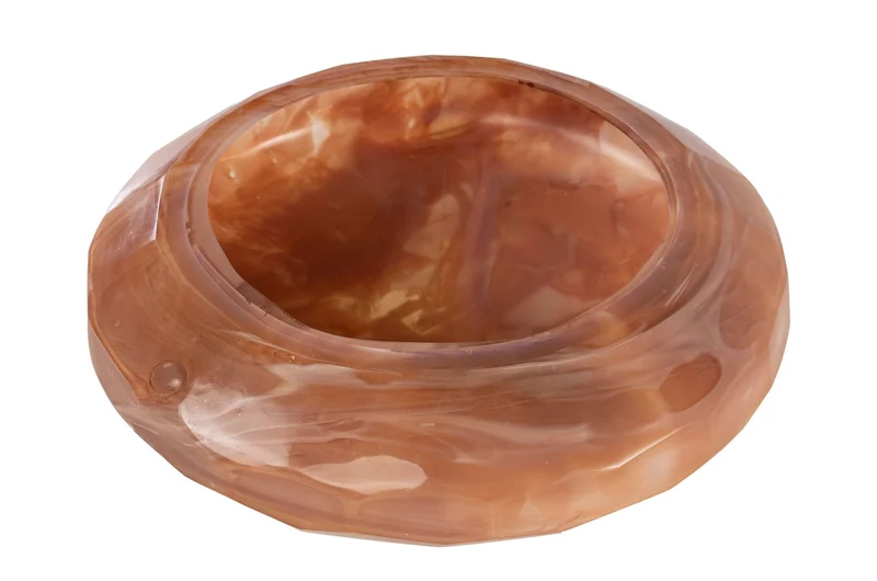Vide-poche en verre rose soufflé à la bouche 36x12cm - Versmissen