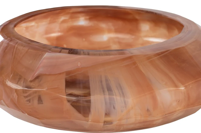 Vide-poche en verre rose soufflé à la bouche 36x12cm - Versmissen