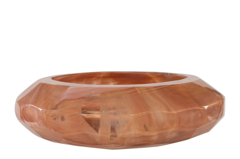 Vide-poche en verre rose soufflé à la bouche 36x12cm - Versmissen