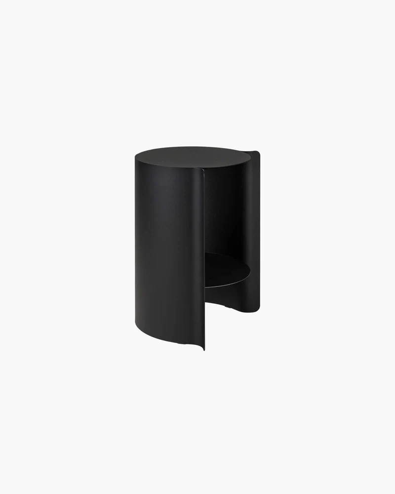 Table d'appoint en acier noir volcan 32,3x50cm Wa - Noo.ma