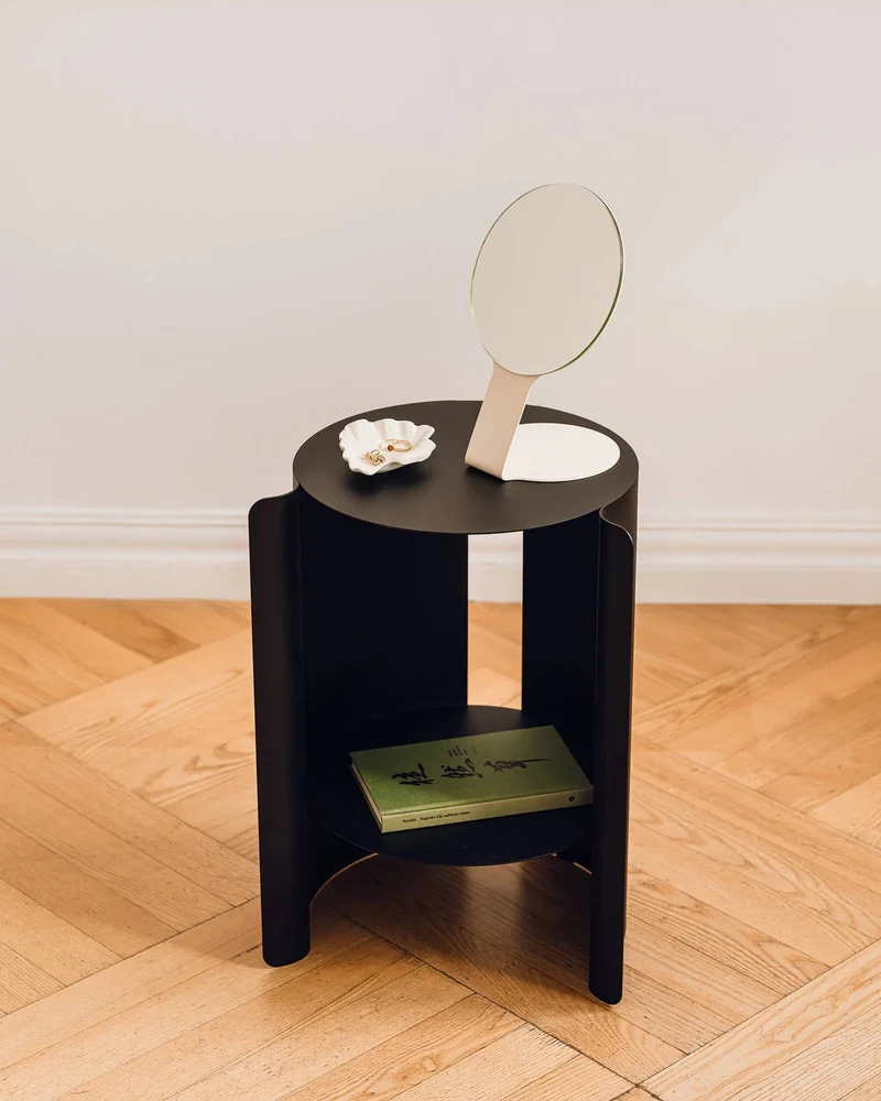 Table d'appoint en acier noir volcan 32,3x50cm Wa - Noo.ma