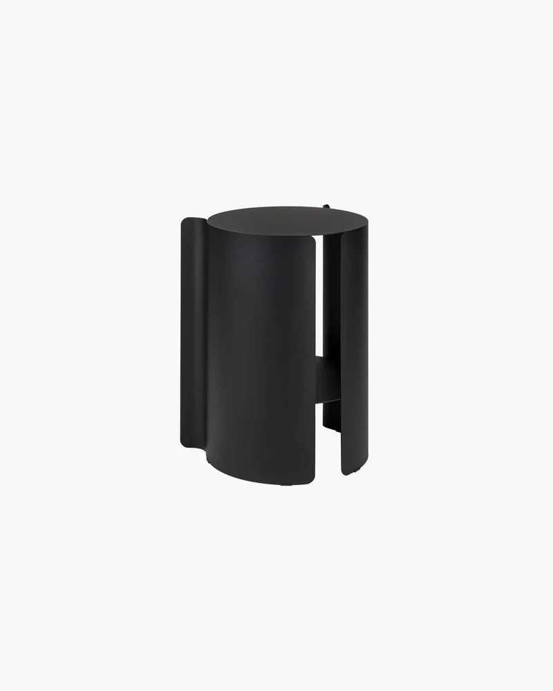 Table d'appoint en acier noir volcan 32,3x50cm Wa - Noo.ma