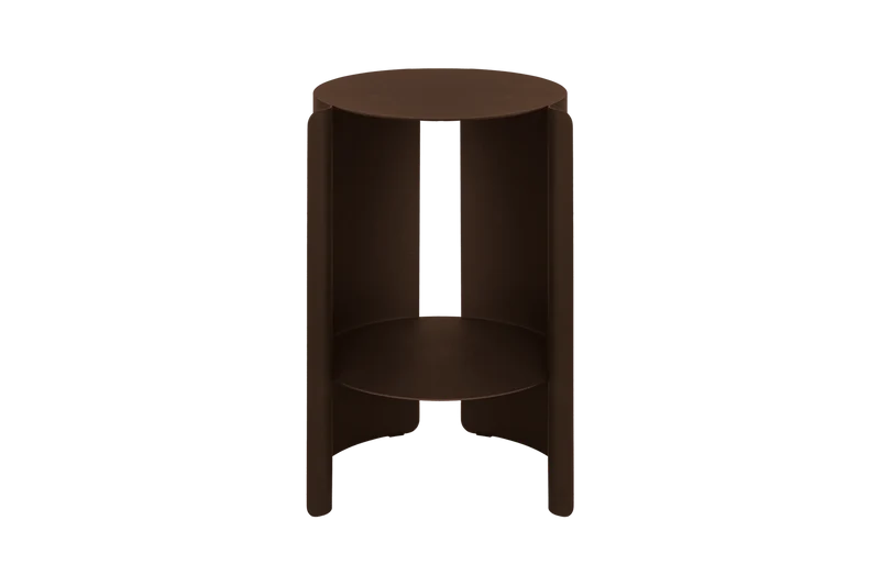 Table d'appoint en acier marron cacao 32,3x50cm Wa - Noo.ma