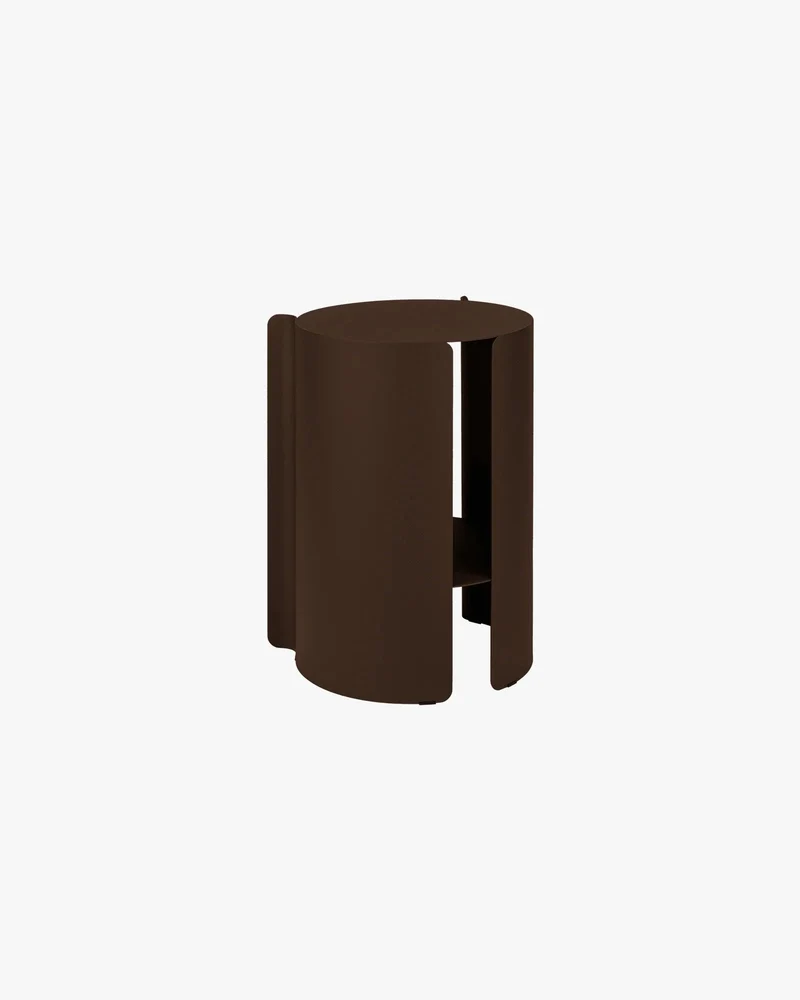 Table d'appoint en acier marron cacao 32,3x50cm Wa - Noo.ma