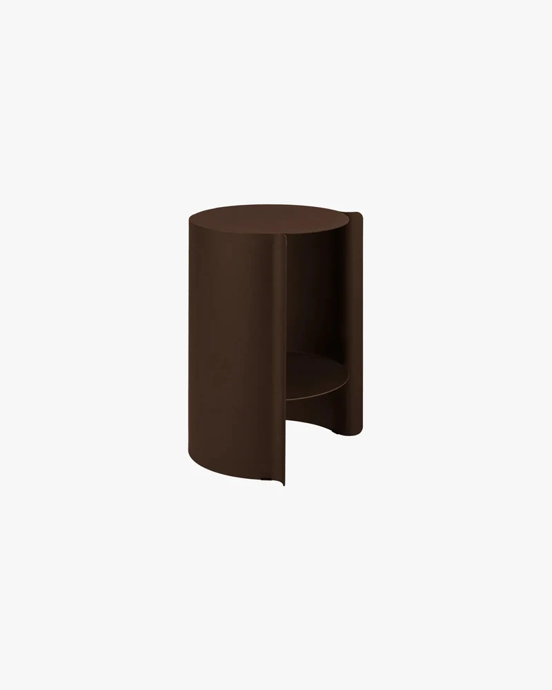 Table d'appoint en acier marron cacao 32,3x50cm Wa - Noo.ma