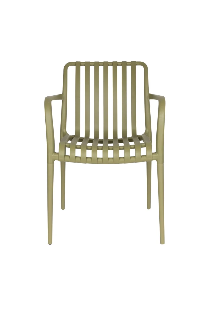 Chaise d'extérieur avec accoudoirs en plastique vert Cala - The Cool Republic