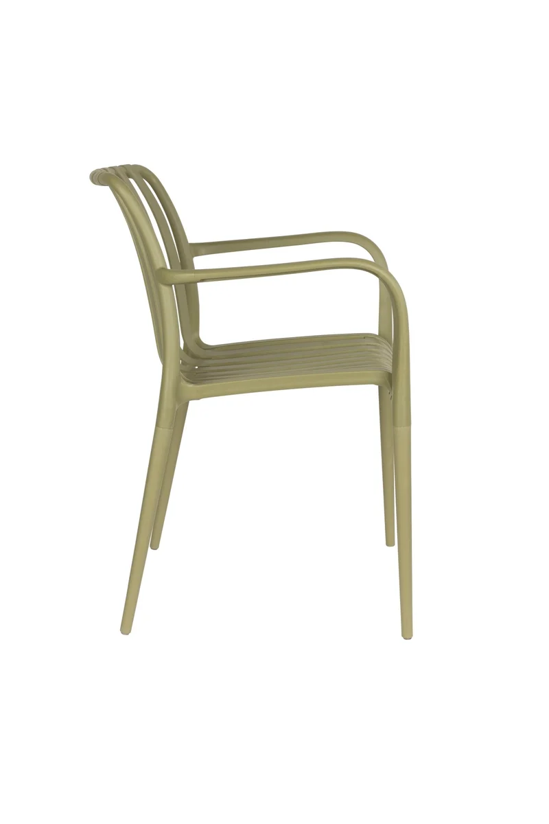 Chaise d'extérieur avec accoudoirs en plastique vert Cala - The Cool Republic