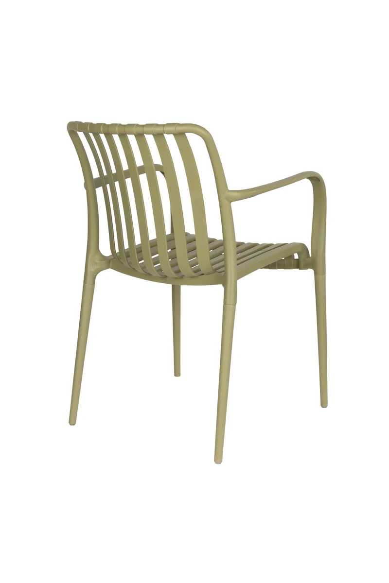 Chaise d'extérieur avec accoudoirs en plastique vert Cala - The Cool Republic