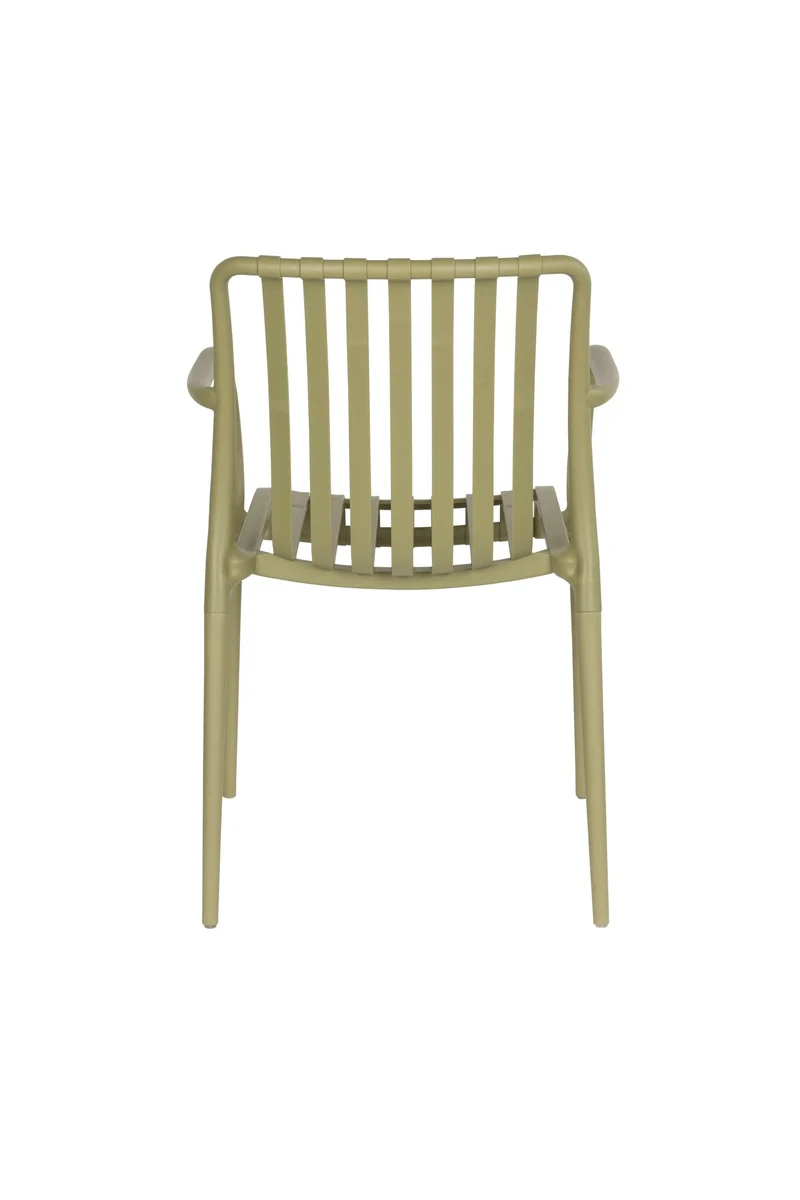 Chaise d'extérieur avec accoudoirs en plastique vert Cala - The Cool Republic