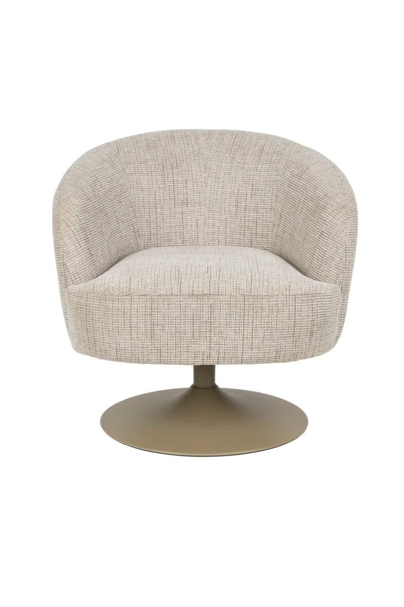 Fauteuil en tissu beige et acier marron Cassian - The Cool Republic