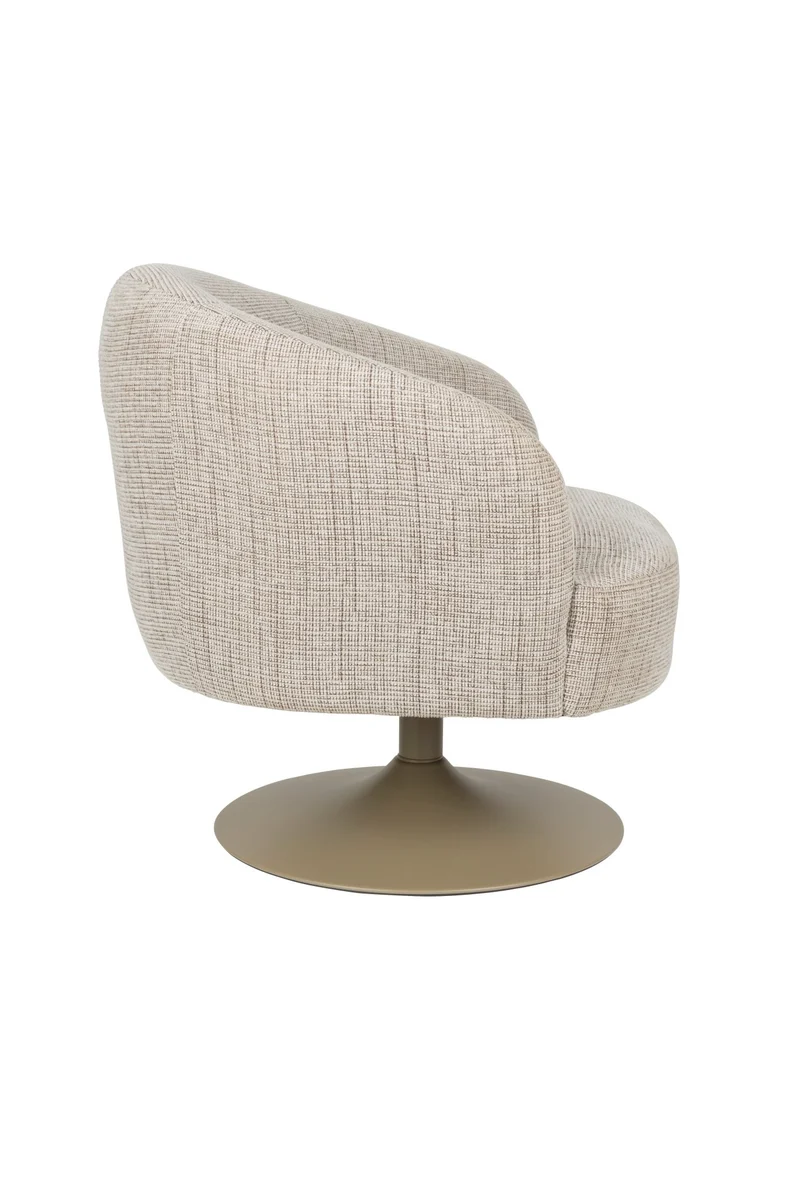 Fauteuil en tissu beige et acier marron Cassian - The Cool Republic