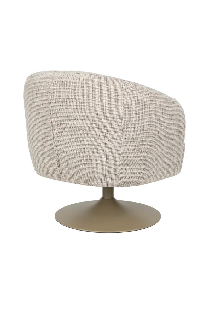 Fauteuil en tissu beige et acier marron Cassian - The Cool Republic
