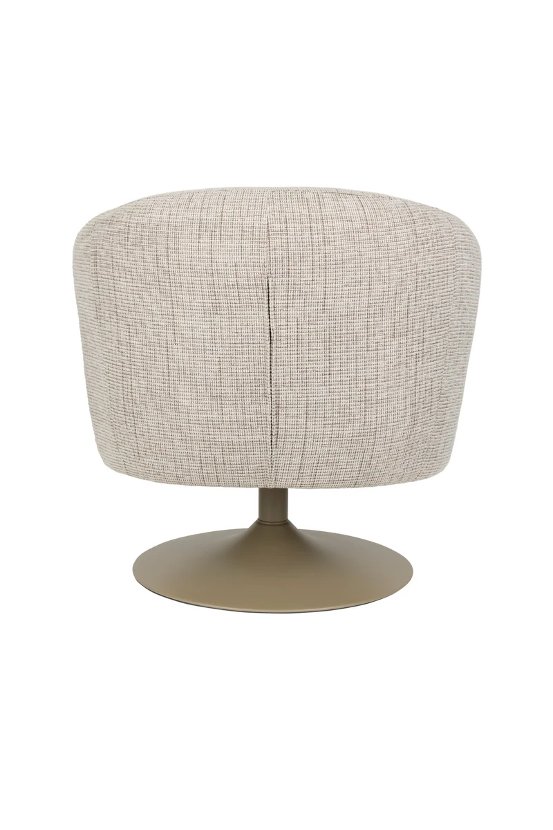 Fauteuil en tissu beige et acier marron Cassian - The Cool Republic