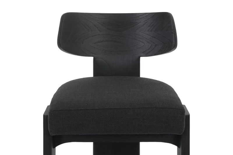 Chaise en tissu noir et boir mindi noir 54x55x82cm Sotho - Versmissen