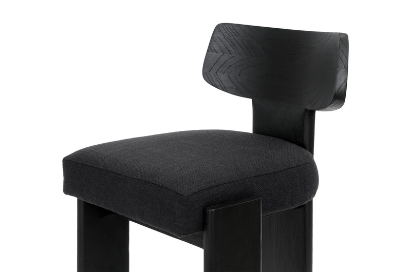 Chaise en tissu noir et boir mindi noir 54x55x82cm Sotho - Versmissen