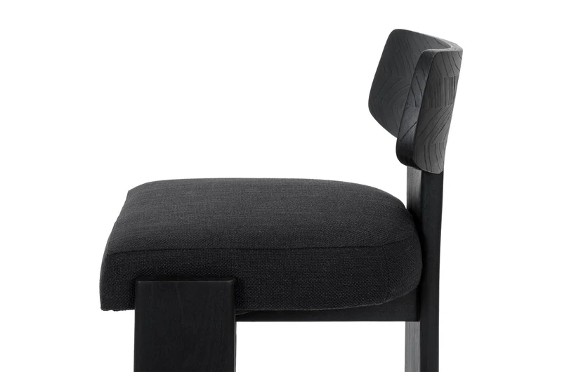 Chaise en tissu noir et boir mindi noir 54x55x82cm Sotho - Versmissen