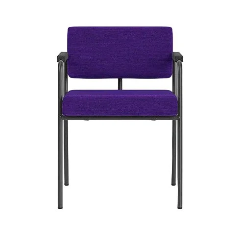 Chaise de salle à manger avec accoudoirs en acier noir et tissu violet Monday - Fest Amsterdam