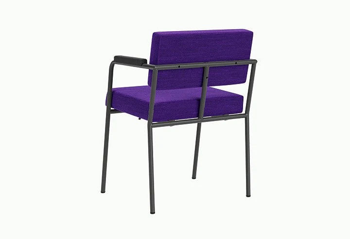Chaise de salle à manger avec accoudoirs en acier noir et tissu violet Monday - Fest Amsterdam
