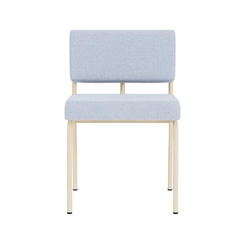 Chaise de salle à manger en acier beige et tissu bleu glacé Monday - Fest Amsterdam