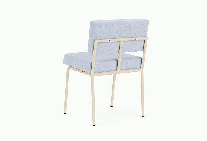 Chaise de salle à manger en acier beige et tissu bleu glacé Monday - Fest Amsterdam