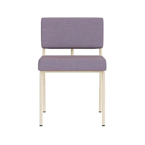 Chaise de salle à manger en acier beige et tissu violet Monday - Fest Amsterdam