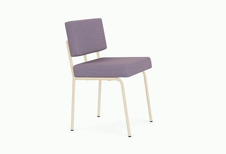 Chaise de salle à manger en acier beige et tissu violet Monday - Fest Amsterdam