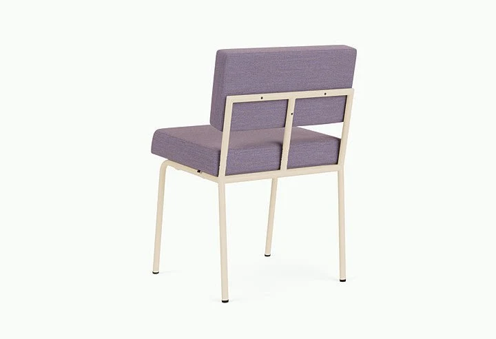 Chaise de salle à manger en acier beige et tissu violet Monday - Fest Amsterdam