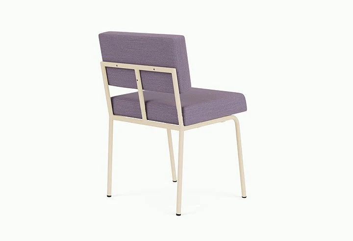 Chaise de salle à manger en acier beige et tissu violet Monday - Fest Amsterdam