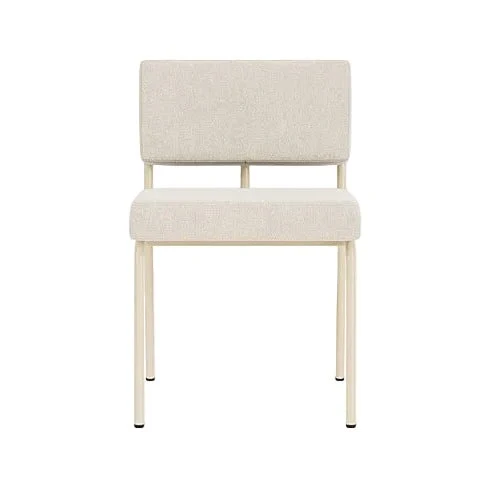 Chaise de salle à manger en acier beige et tissu beige naturel Monday - Fest Amsterdam