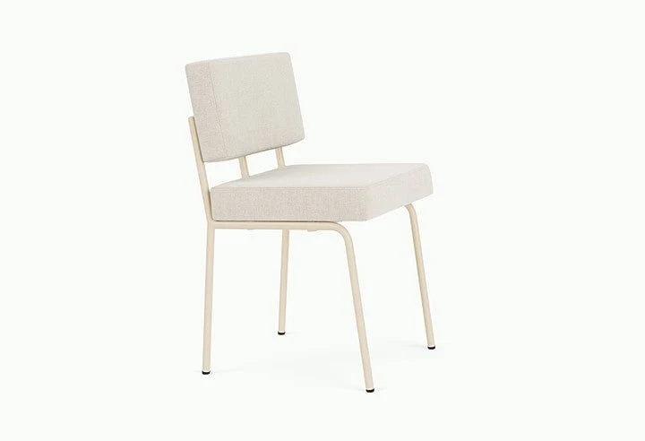 Chaise de salle à manger en acier beige et tissu beige naturel Monday - Fest Amsterdam