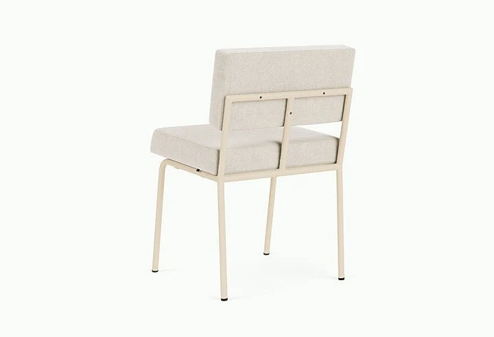 Chaise de salle à manger en acier beige et tissu beige naturel Monday - Fest Amsterdam