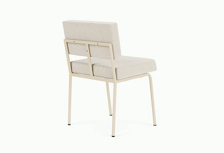 Chaise de salle à manger en acier beige et tissu beige naturel Monday - Fest Amsterdam