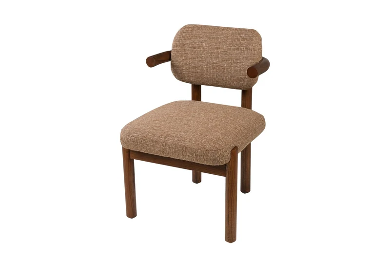 Chaise en bois mindi et tissu macchiato 54x56,5x82cm Bono - Versmissen