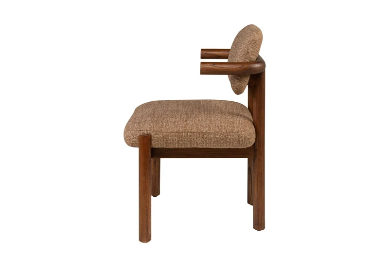 Chaise en bois mindi et tissu macchiato 54x56,5x82cm Bono - Versmissen