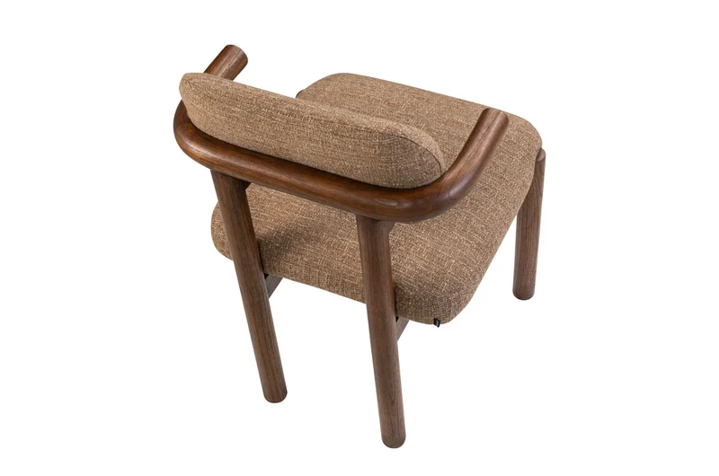 Chaise en bois mindi et tissu macchiato 54x56,5x82cm Bono - Versmissen