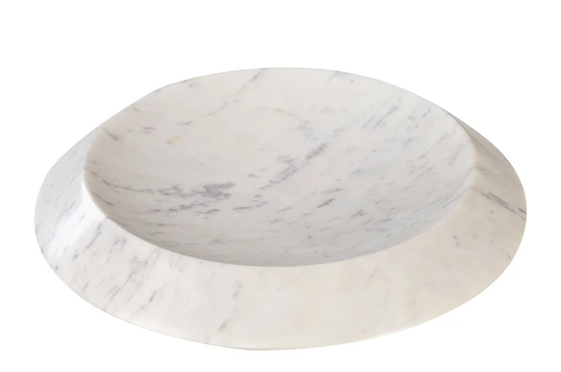 plateau rond en marbre blanc 35,5x7,5cm Kyron - Versmissen