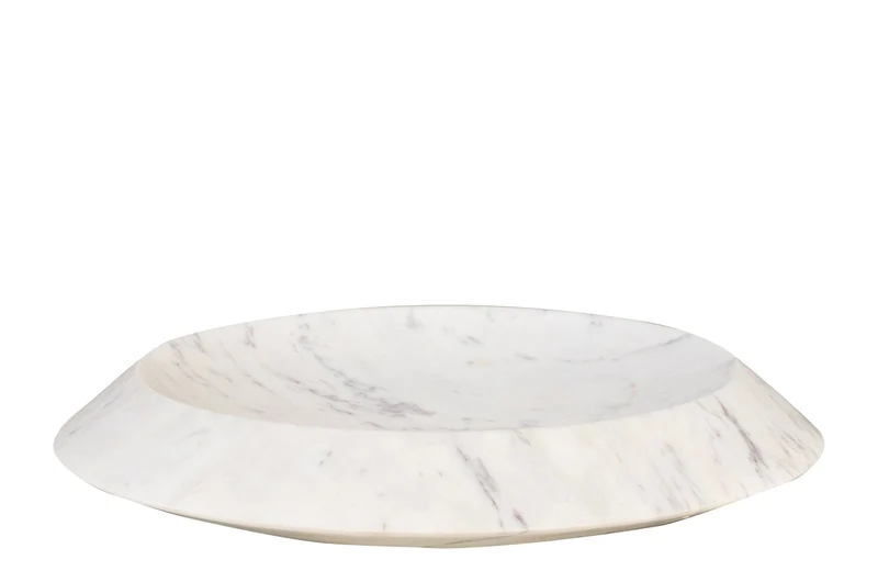 plateau rond en marbre blanc 35,5x7,5cm Kyron - Versmissen