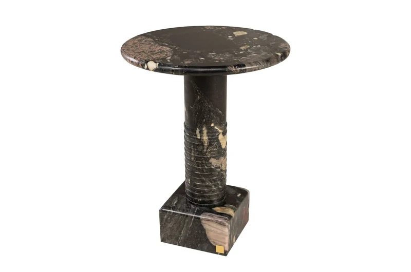Table d'appoint en marbre de norvigo noir 38x50,5cm Arden - Versmissen