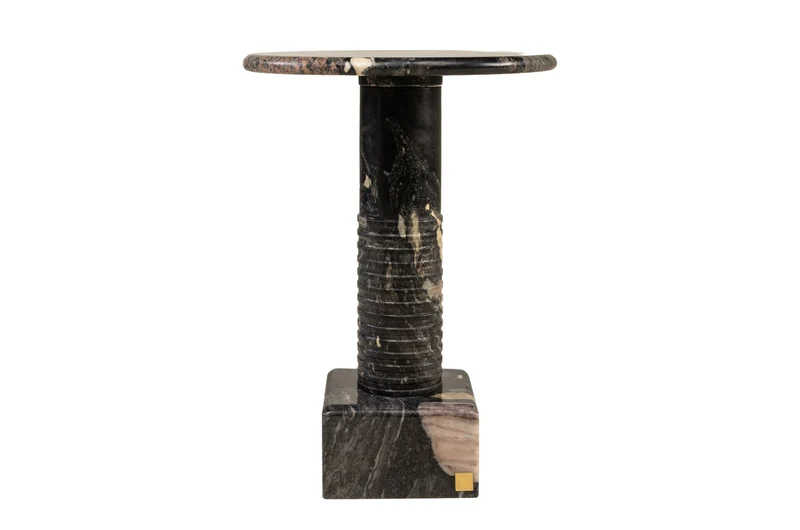 Table d'appoint en marbre de norvigo noir 38x50,5cm Arden - Versmissen