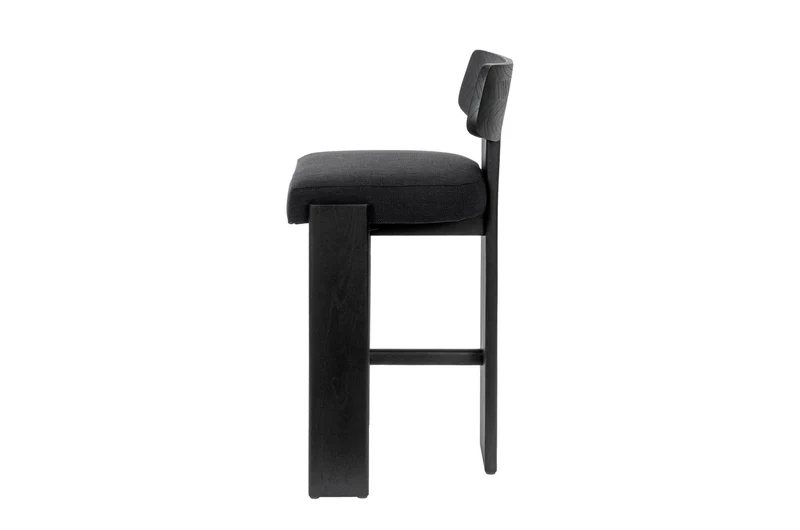 Chaise de bar en tissu noir et boir mindi noir 50x56x101cm Sotho - Versmissen