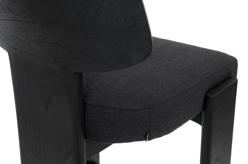 Chaise de bar en tissu noir et boir mindi noir 50x56x101cm Sotho - Versmissen