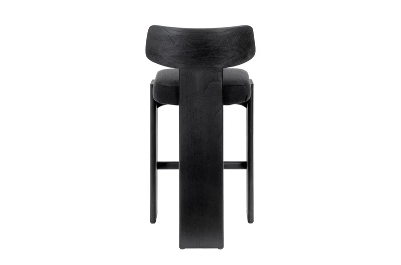 Chaise de bar en tissu noir et boir mindi noir 50x56x101cm Sotho - Versmissen