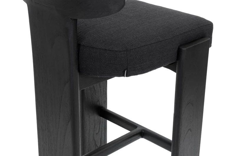 Chaise de bar en tissu noir et boir mindi noir 50x56x101cm Sotho - Versmissen