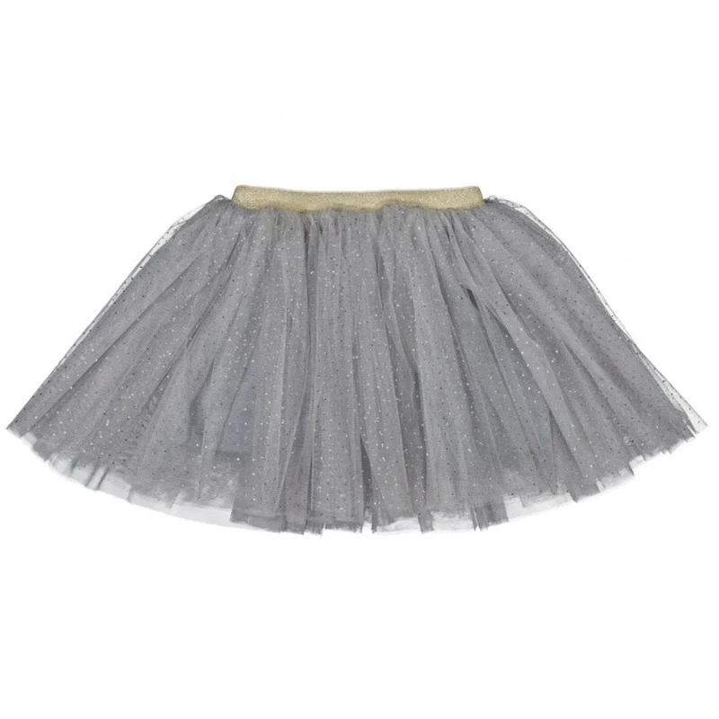 TUTU SKIRT - GREY WITH GOLD SPARKLE DOT