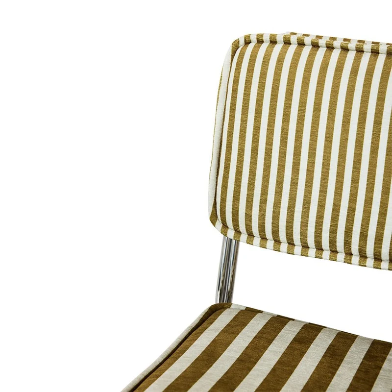 Chaise en acier chromé et tissu rayé jaune 51,5x62,5x83,5cm Endless - HKliving