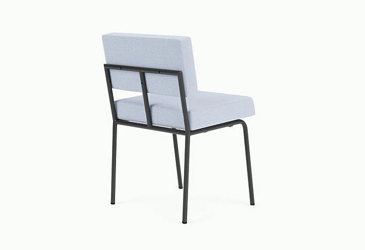 Chaise de salle à manger en acier noir et tissu bleu glacé Monday - Fest Amsterdam
