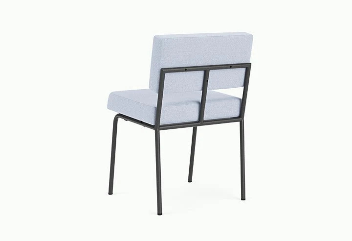 Chaise de salle à manger en acier noir et tissu bleu glacé Monday - Fest Amsterdam