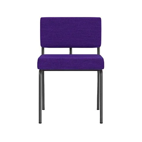Chaise de salle à manger en acier noir et tissu violet Monday - Fest Amsterdam