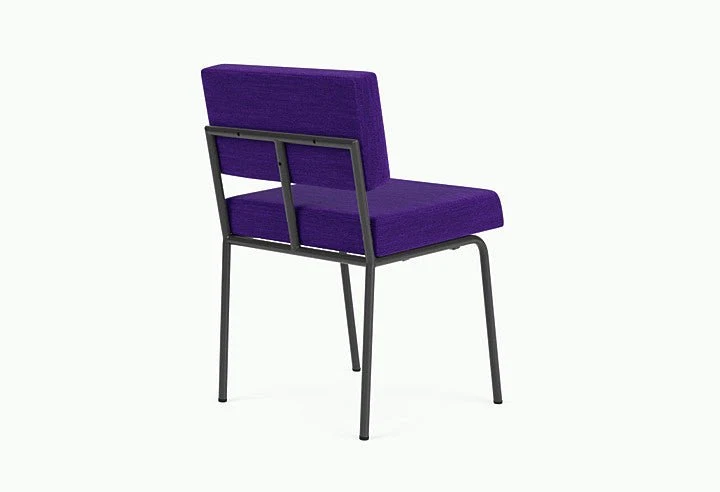 Chaise de salle à manger en acier noir et tissu violet Monday - Fest Amsterdam