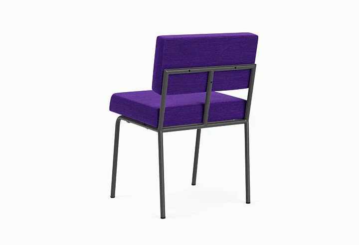 Chaise de salle à manger en acier noir et tissu violet Monday - Fest Amsterdam